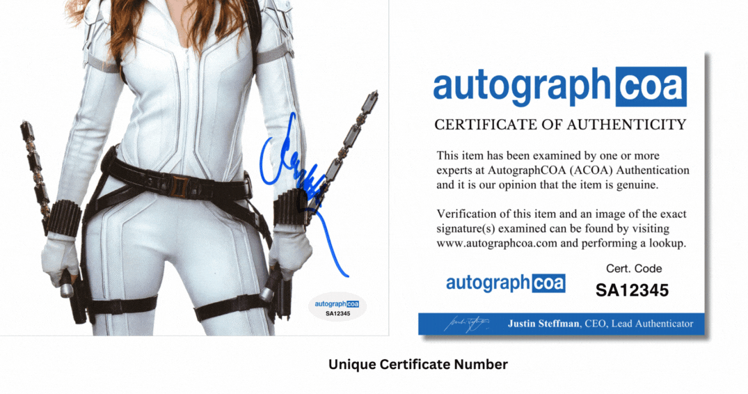 AutographCOA COA showing the two-letter, five-digit certificate number to enter (example SA12345)