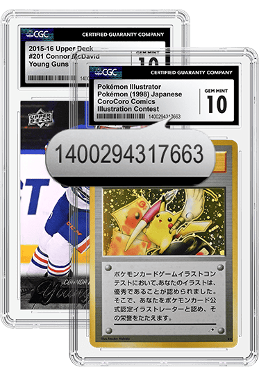 CGC graded card slab label showing the certification number and QR code