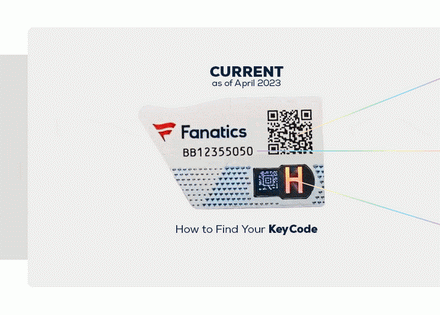 Tilt the Fanatics sticker to reveal the 3-letter KeyCode